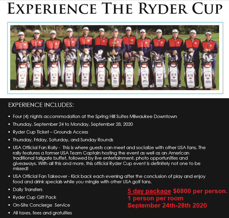 Book your luxury hotel package for Ryder Cup 2023 & 2023!