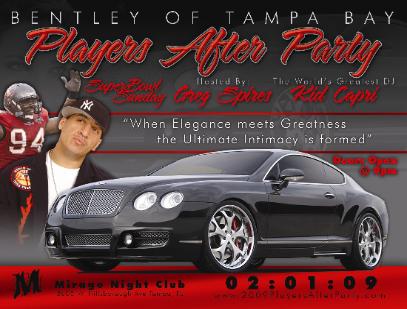 BENTLEY PLAYERS SUPERBOWL PARTY TICKETS