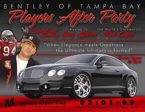 BENTLEY PLAYERS SUPERBOWL PARTY TICKETS