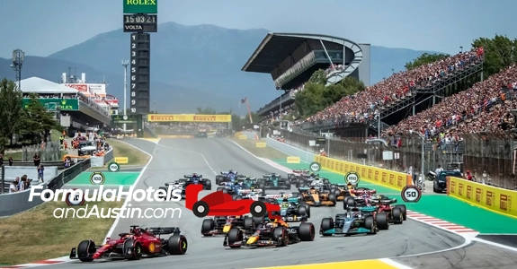 Barcelona skyline and Circuit de Barcelona-Catalunya — hotels & packages for the Spanish Grand Prix
