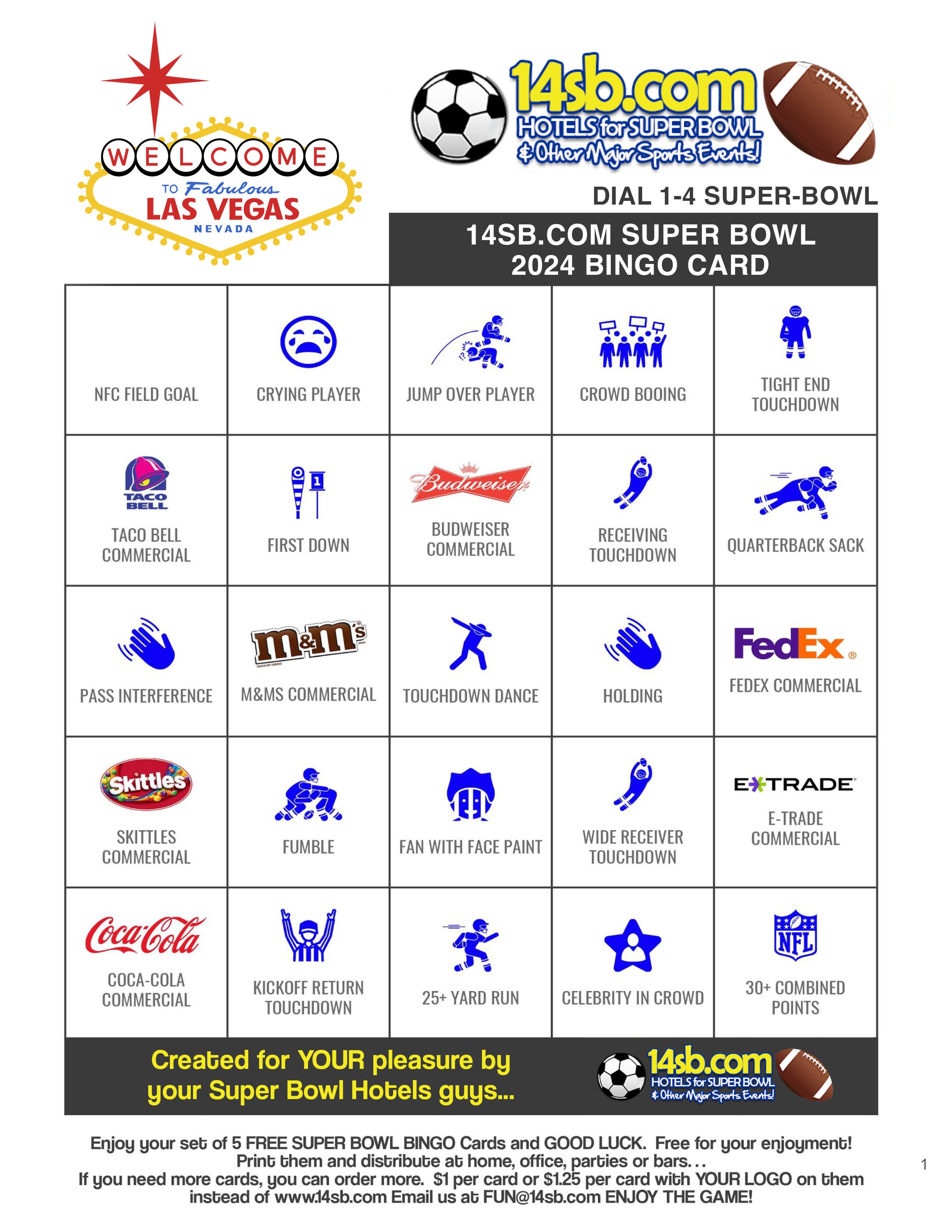 Click Here to download your Super Bowl Bingo card!
