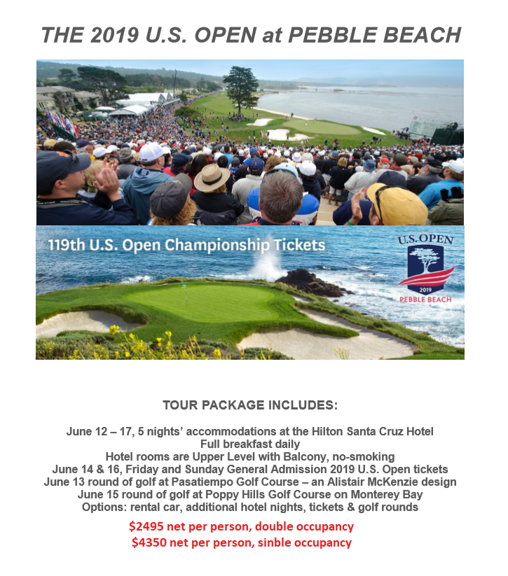 U.S. Open 2019 Pebble Beach Tour Package